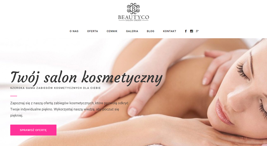 Beautyco - gabinet kosmetyczny strona internetowa #1