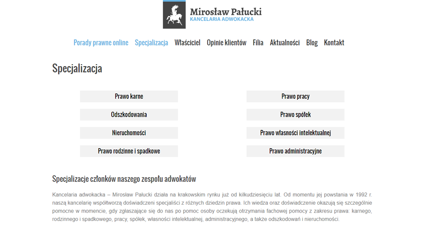 Kancelaria adwokacka Mirosław Pałucki strona internetowa #2