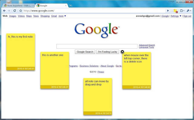 Rozszerzenia do Google Chrome dla blogerów - Note Anywhere